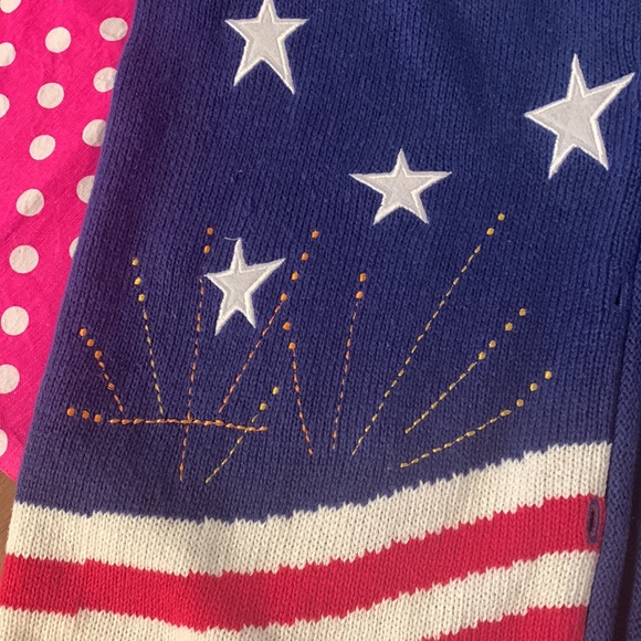 Cute Vintage Patriotic cotton/ramie sweater! M - Picture 3 of 5